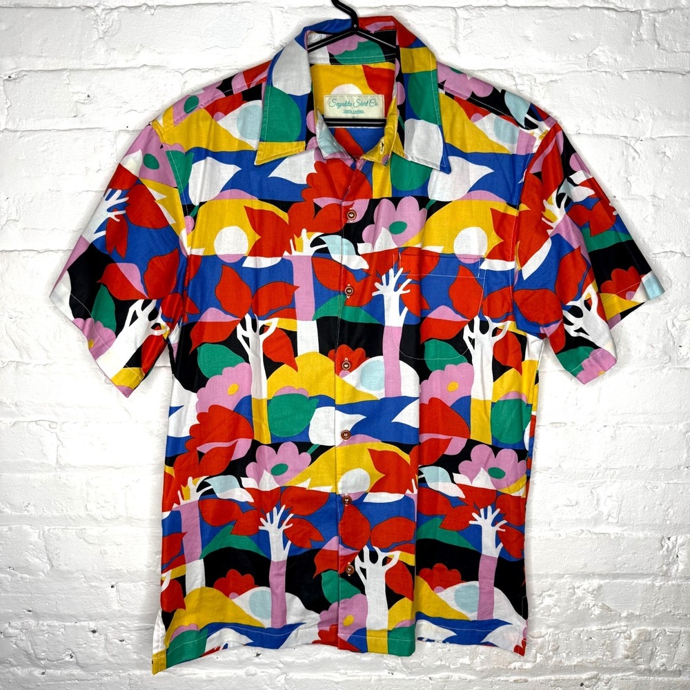 Sayulita Shirt Co Abstract Aztec Button Shirt Mens‎ Small Multi Party Shirt